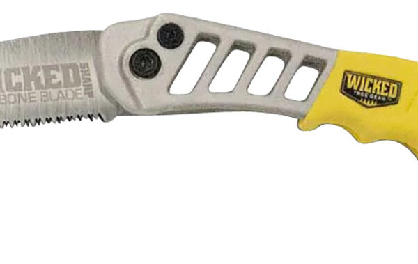 Wicked Tree Gear WTG007 Tough Utility  Folding Saw 7″ High Carbon Steel Blade/Yellow Overmold Aluminum Handle