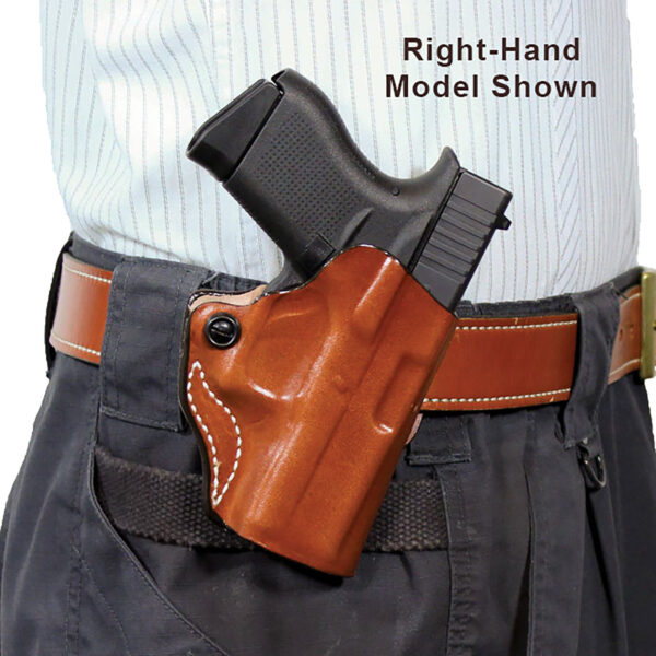 DeSantis Gunhide 019TB7WZ0 Mini Scabbard  OWB Tan Leather Belt Slide Fits Springfield Prodigy w/wo Red Dot Fits 4.25″ Barrel Left Hand