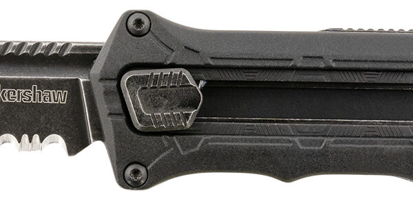 Kershaw 1195 Interstellar  2.70″ OTF Tanto Part Serrated Black Oxide Blackwash 8Cr13MoV SS Blade, Black Textured w/Bottle Opener Glass-Filled Nylon Handle, Includes Pocket Clip