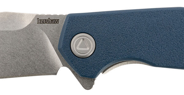 Kershaw 2036 Lucid  3.20″ Folding Clip Point Plain Stonewashed 8Cr13MoV SS Blade/Blue/Stonewashed Glass Filled Nylon/SS Handle Includes Pocket Clip