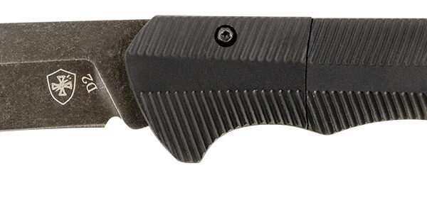 Templar Knife AAABK321 Auto Assist  3.50″ Folding Drop Point Plain Black Oxide Stonewashed D2 Steel Blade, 4.25″ Aluminum Handle