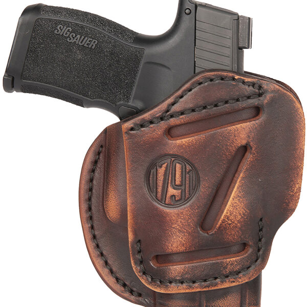 1791 Gunleather 3WH2VTGA 3-Way IWB/OWB Size 02 Vintage Leather Belt Loop Fits Ruger LCP Fits S&W Bodyguard Fits Glock 42 Ambidextrous Hand