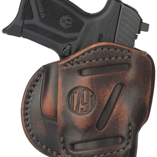 1791 Gunleather 3WH4VTGA 3-Way IWB/OWB Size 04 Vintage Leather Belt Loop Fits Springfield XD Fits Walther PPS Fits Springfield XDS Fits Taurus G2C Ambidextrous Hand
