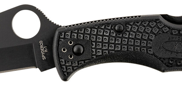 Spyderco C91PBBK2 Pacific Salt 2 3.78″ Folding Drop Point Plain Black H2 Steel Blade/ Black Textured FRN Handle