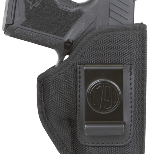 1791 Gunleather PNIWB1BLKL Premium Nylon  IWB Size 01 Black Ballistic Nylon Belt Clip Left Hand