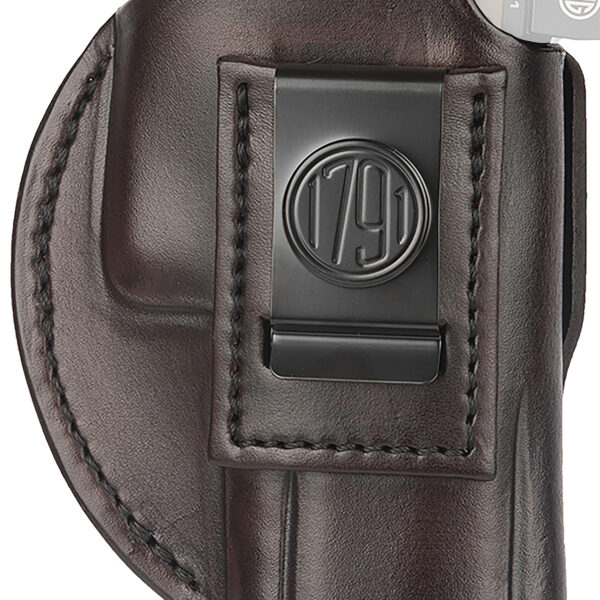 1791 Gunleather 4WH6SBRR 4-Way IWB/OWB Size 06 Signature Brown Leather Belt Clip Compatible w/ Glock 21/Sig P225 Right Hand
