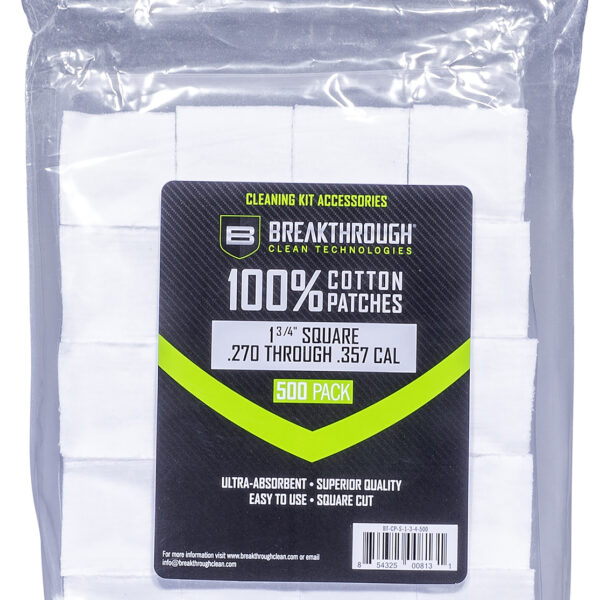 Breakthrough Clean BTCPS134500 Square Patches 270/357 Cal 1.75″ 500 pieces