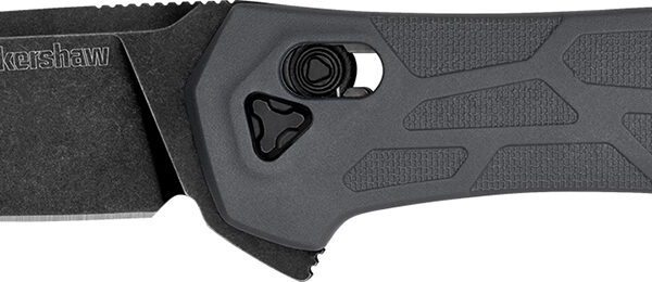 Kershaw 2042 Covalent  Mid-Size 3.20″ Folding Drop Point Plain Black Oxide Blackwash D2 Steel Blade, Gray Textured Pockets Glass Filled Nylon Handle, Includes Pocket Clip
