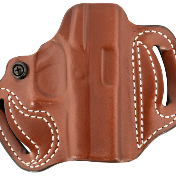 DeSantis Gunhide 086TA8BZ0 Mini Slide  OWB Tan Leather Belt Slide Fits Glock 43/43x/48 Belt 1.75″ Wide Right Hand