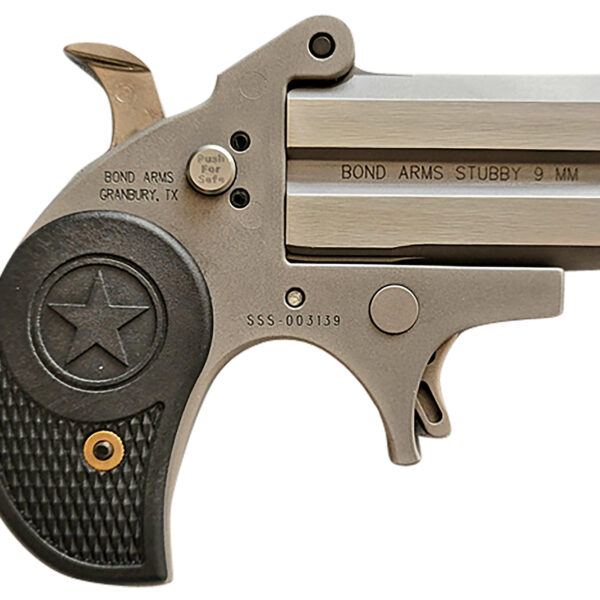 Bond Arms BASTB9mm Luger 2rd Shot 2.20″ Matte Stainless Steel Frame,  Black Textured Polymer Grips