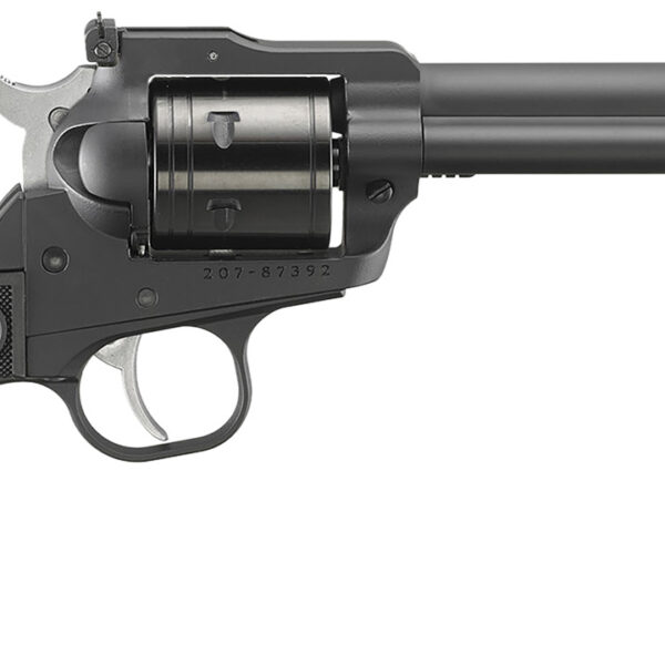 Ruger 2032 Super Wrangler  22  LR/22 WMR 6 Shot 5.50″ Black Cerakote Steel Barrel & Frame, Black Cylinder, Black Checkered Polymer Grip, Transfer Bar Safety, Exposed Hammer