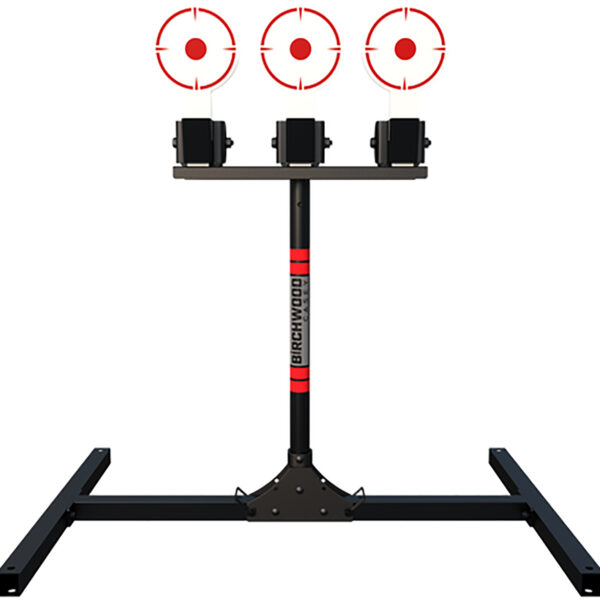 Birchwood Casey 3TPR 3 Spring Loaded Self Resting Targets Plate Rack Black/Red AR500 Steel 0.37″ Thick Standing