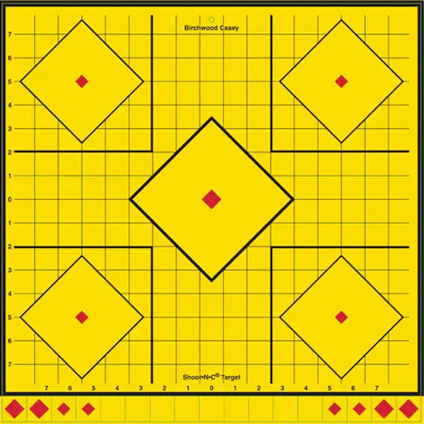 Birchwood Casey LRSIT-5PK Long Range  Self-Adhesive Paper Yellow 17.75″ 5-Diamond 5 Pack
