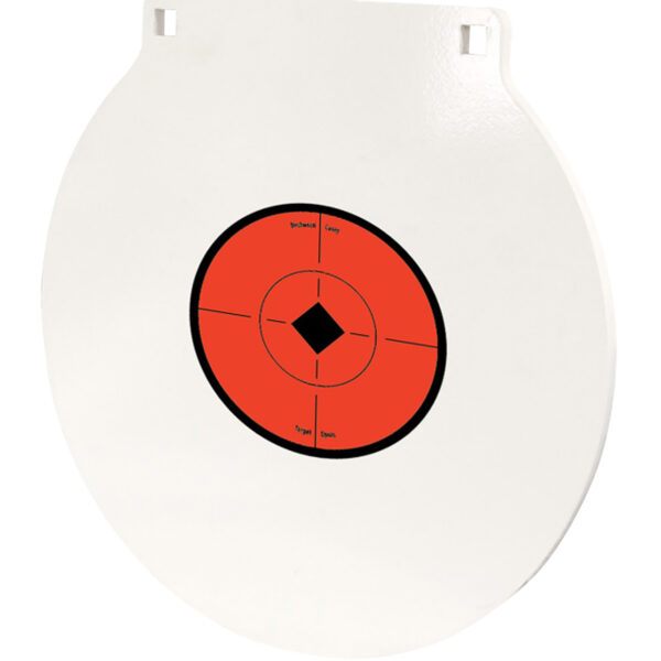 Birchwood Casey RND10 Round Steel Target Plate 10″ Centerfire Rifle/Handgun Target Black/Red/White NM500 Steel Hanging