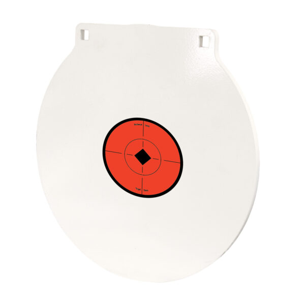 Birchwood Casey RND12 Round Steel Target Plate 12″ Centerfire Rifle/Handgun Target Black/Red/White NM500 Steel Hanging