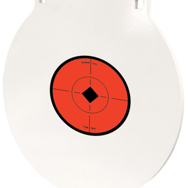 Birchwood Casey RND6 Round Steel Target Plate 6″ Centerfire Rifle/Handgun Target Black/Red/White NM500 Steel Hanging