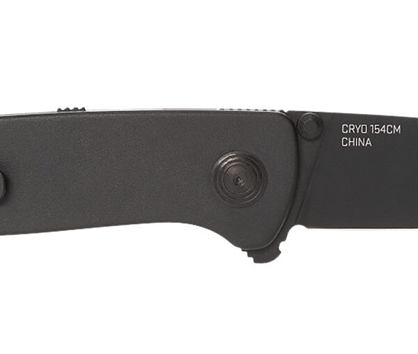 S.O.G SOG11150143 Twitch III 3.10″ Folding Drop Point Plain Black TiNi 154CM SS Blade, Black Aluminum Handle