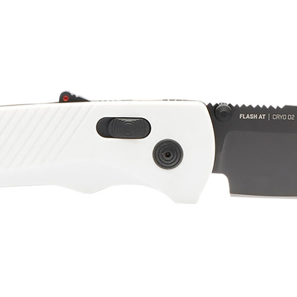 S.O.G SOG11181041 Flash AT 3.45″ Folding Straight Back Plain TiNi Cryo D2 Steel Blade, Concrete Gray Textured GRN Handle