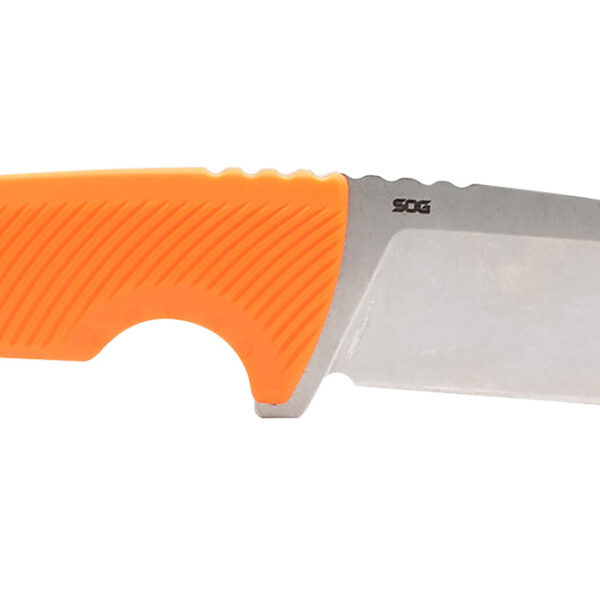 S.O.G SOG17060343 Tellus FX 4.20″ Fixed Clip Point Plain Stonewashed Cryo 440C SS Blade/ Blaze Orange Textured GRN Handle