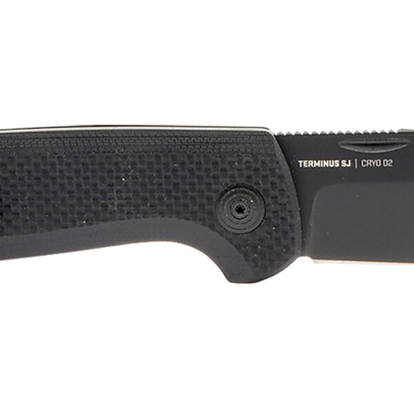 S.O.G SOGTM1005BX Terminus SJ 2.90″ Folding Clip Point Plain Stonewashed Cryo D2 Steel Blade/ Blackout G10 Handle Includes Belt Clip