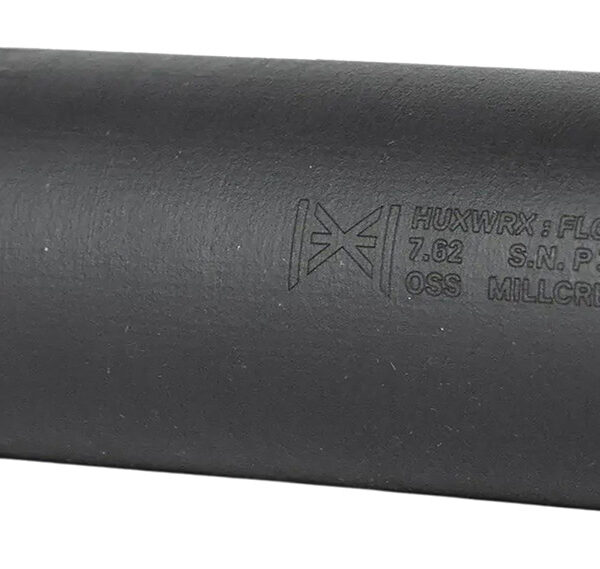 Huxwrx 2748 FLOW 762 TI  30 Cal (7.62mm), 6.70″ Long 1.80″ Diameter, Black Titanium, 5/8″-24 tpi DT Mount