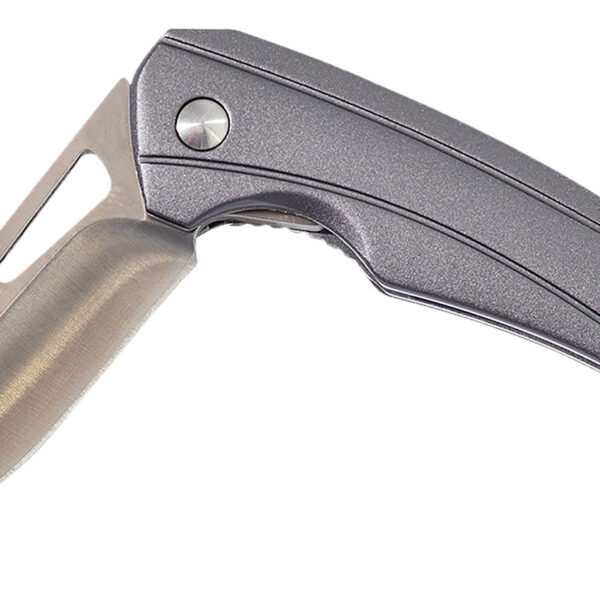 Smiths Products 51246 Istana  2.75″ Folding Drop Point Plain Satin 400 SS Blade/Gray Anodized Aluminum Handle Includes Pocket Clip