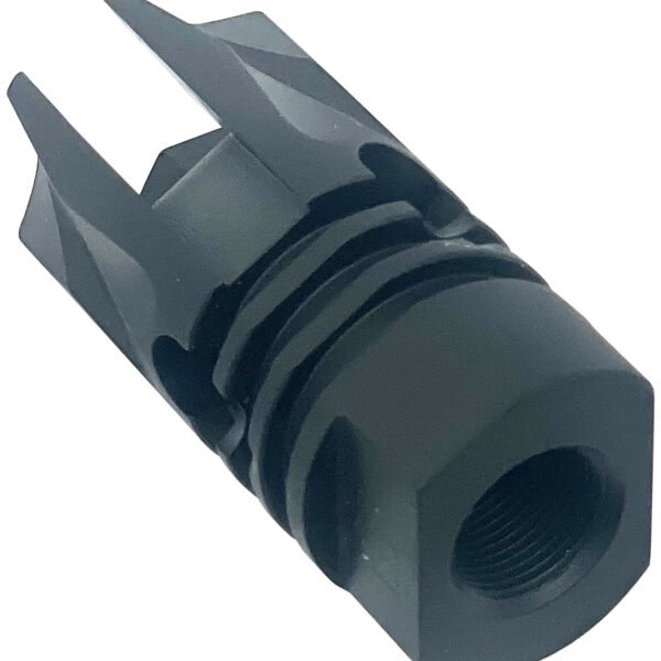 LBE Unlimited ARFH-REV REV Flash Hider 5.56mm (223 Cal) Black 1/2″-28 tpi Threads, Crush Washer