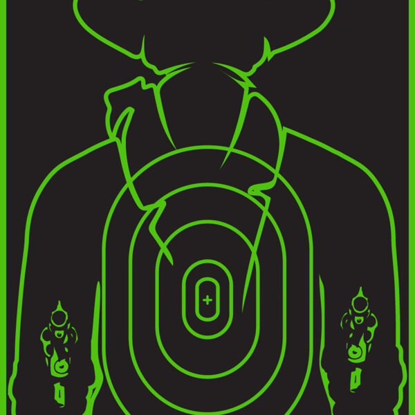 TruGlo TG16A6 Tru-See Gunslinger Target Self-Adhesive Heavy Paper Black/Green 12″x18″ Cowboy 6 Pack