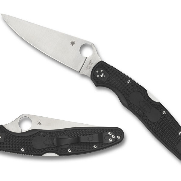 Spyderco C07PBK4 Police 4 Lightweight 4.39″ Folding Plain Satin VG-10 SS Blade/Black Textured FRN Handle Includes Pocket Clip