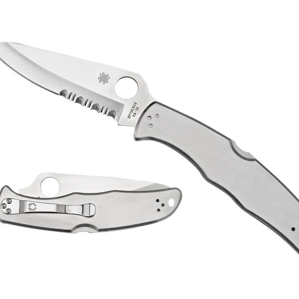 Spyderco C10PS Endura 4  3.85″ Folding Plain Satin VG-10 SS Blade/Satin Stainless Steel Handle Includes Pocket Clip