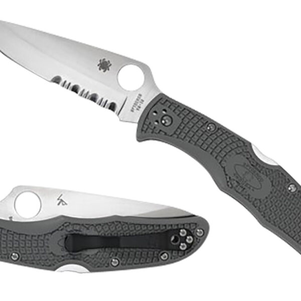 Spyderco C10PSFG Endura 4 Lightweight 3.75″ Folding Part Serrated Satin VG-10 SS Blade/Foliage Green Bi-Directional Texturing FRN Handle Includes Pocket Clip