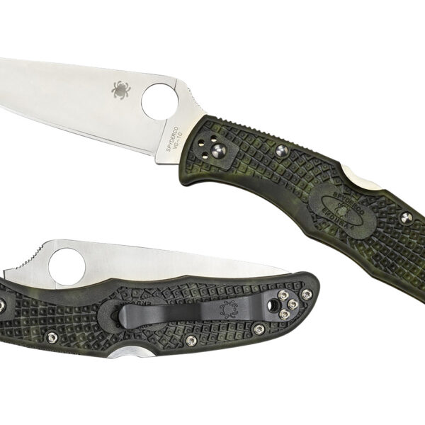 Spyderco C10ZFPGR Endura 4 Lightweight 3.80″ Folding Plain Satin VG-10 SS Blade/Zome Green Bi-Directional Texturing FRN Handle Includes Pocket Clip