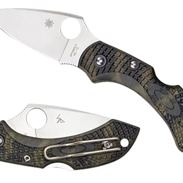 Spyderco C28ZFPGR2 Dragonfly 2  2.30″ Folding Plain Satin VG-10 SS Blade/Zome Green Textured FRN Handle Includes Pocket Clip