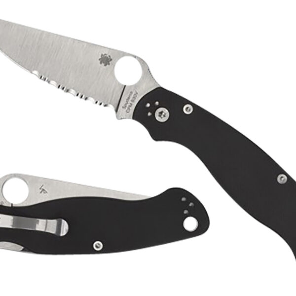 Spyderco C36GP2 Military 2  4″ Folding Plain Stonewashed CPM S30V SS Blade/Black Textured G10 Handle Includes Pocket Clip