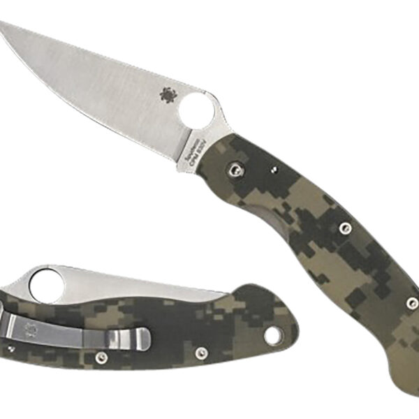 Spyderco C36GPCMO Military 4″ Folding Clip Point Plain Stonewashed CPM S30V SS Blade/ Digital Camo G10 Handle Includes Pocket Clip