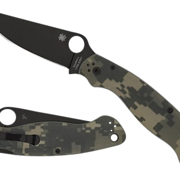 Spyderco C36GPCMOBK2 Military 2 4″ Folding Plain Black DLC CPM S30V SS Blade/ Digital Camo G10 Handle Includes Pocket Clip