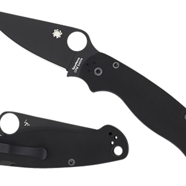 Spyderco C81GPBK2 Para Military 2 3.42″ Folding Plain Black DLC CPM S45VN SS Blade/Black Textured G10 Handle Includes Pocket Clip