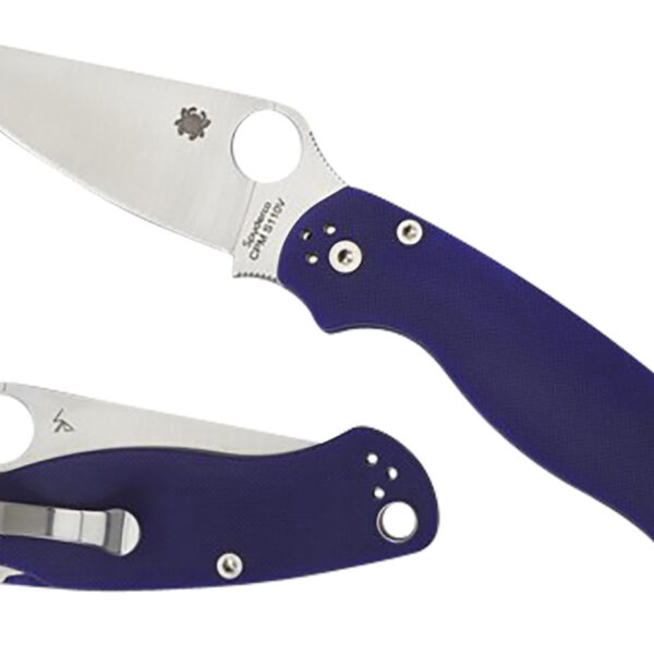 Spyderco C81GPDBL2 Para Military 2 3.42″ Folding Plain Satin CPM S110V Blade/Dark Blue Textured G10 Handle Includes Pocket Clip