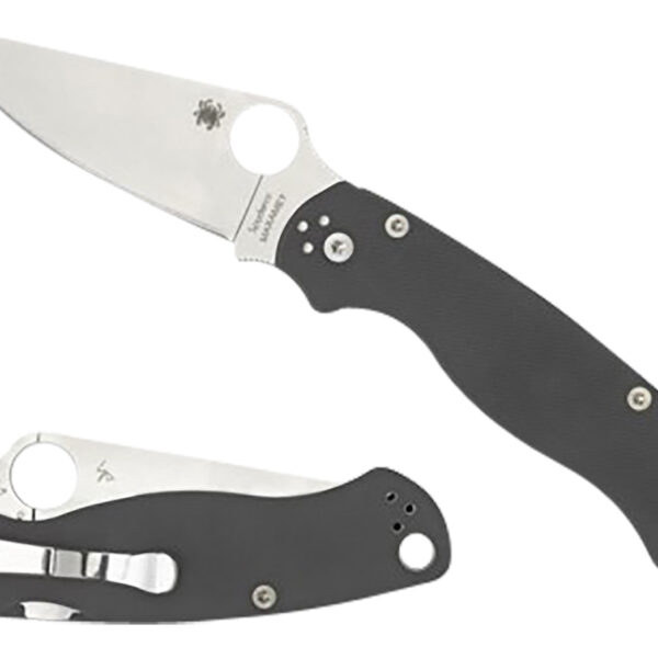Spyderco C81GPDGY2 Para Military 2 3.47″ Folding Plain Satin Maxamet Steel Blade/Dark Gray Textured G10 Handle Includes Pocket Clip