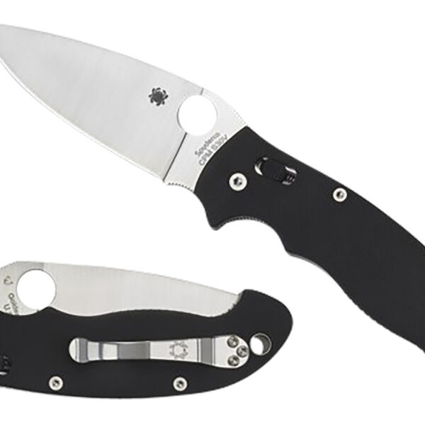 Spyderco C95GP2 Manix 2 XL 3.85″ Folding Plain Satin CPM S30V SS Blade/Black Textured G10 Handle Includes Pocket Clip