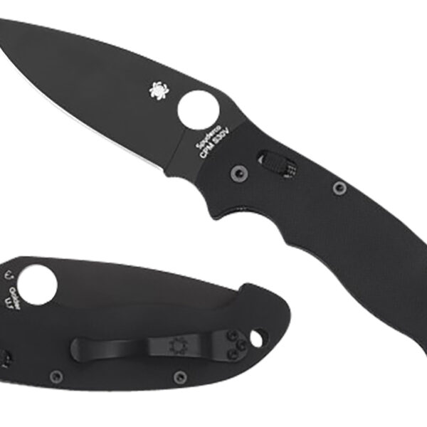 Spyderco C95GPBBK2 Manix 2  XL 3.85″ Folding Plain Black DLC CPM S30V SS Blade/Black Textured G10 Handle Includes Pocket Clip