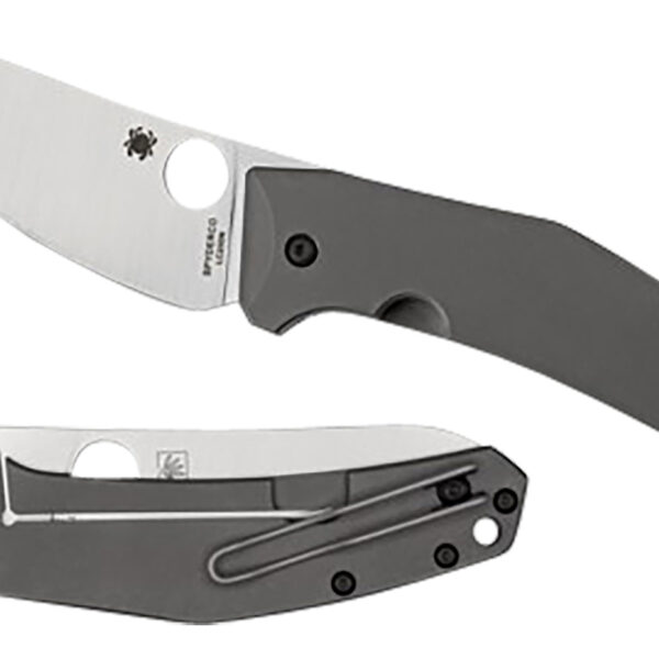 Spyderco C211TIP SpydieChef Salt 3.32″ Folding Plain LC200N Blade Satin Titanium Handle Includes Pocket Clip
