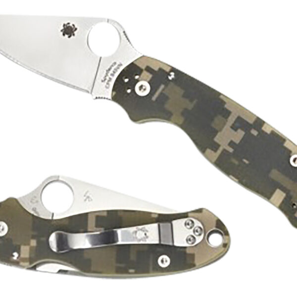 Spyderco C223GPCMO Para 3 2.95″ Folding Plain Black DLC CPM S45VN SS Blade/Digital Camo Textured G10 Handle Includes Pocket Clip