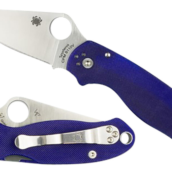 Spyderco C223GPDBL Para 3 2.95″ Folding Plain Satin CPM S110V Blade/Dark Blue Textured G10 Handle Includes Pocket Clip