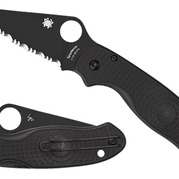 Spyderco C223PBBK Para 3 Lightweight 2.92″ Folding Plain Black DLC CTS BD1N SS Blade/Black Textured FRN Handle Includes Pocket Clip