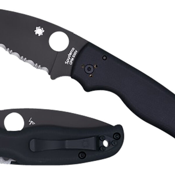 Spyderco C229GPBK Shaman  3.58″ Folding Plain Black DLC CPM S30V SS Blade/Black Textured G10 Handle Includes Pocket Clip