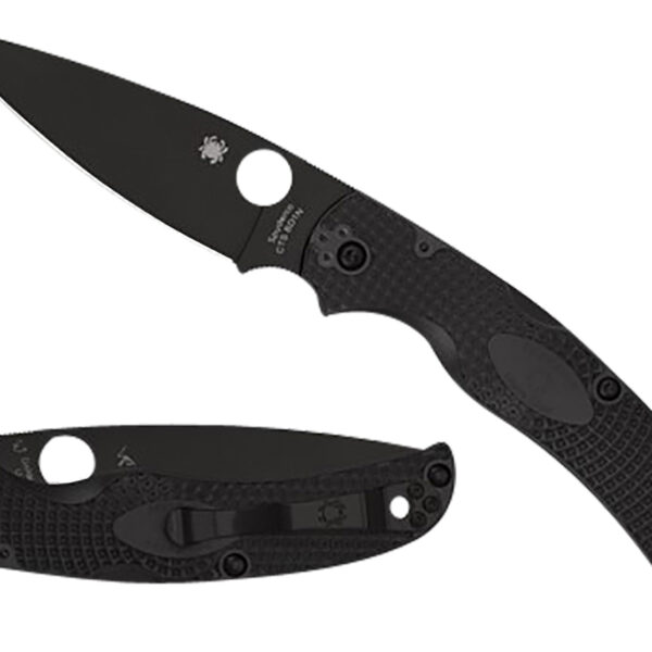 Spyderco C244PBBK Native Chief Lightweight 4.02″ Folding Plain Black DLC CTS BD1N SS Blade/Black Textured FRN Handle Includes Pocket Clip