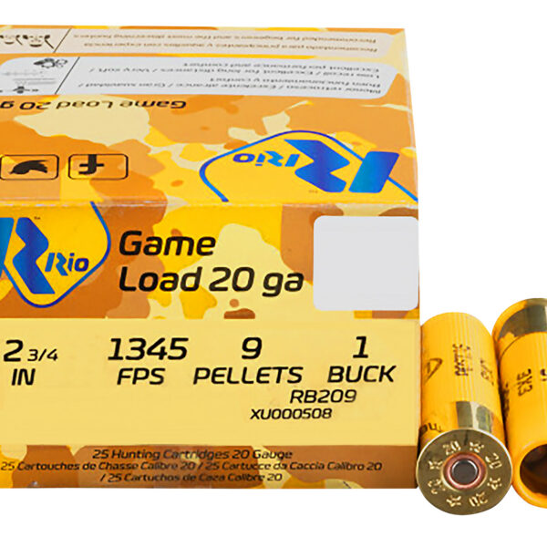 Rio Ammunition RB209 Royal Buck 20Gauge 2.75″ 1 1/8oz 1Buck Shot 25 Per Box/10 Case
