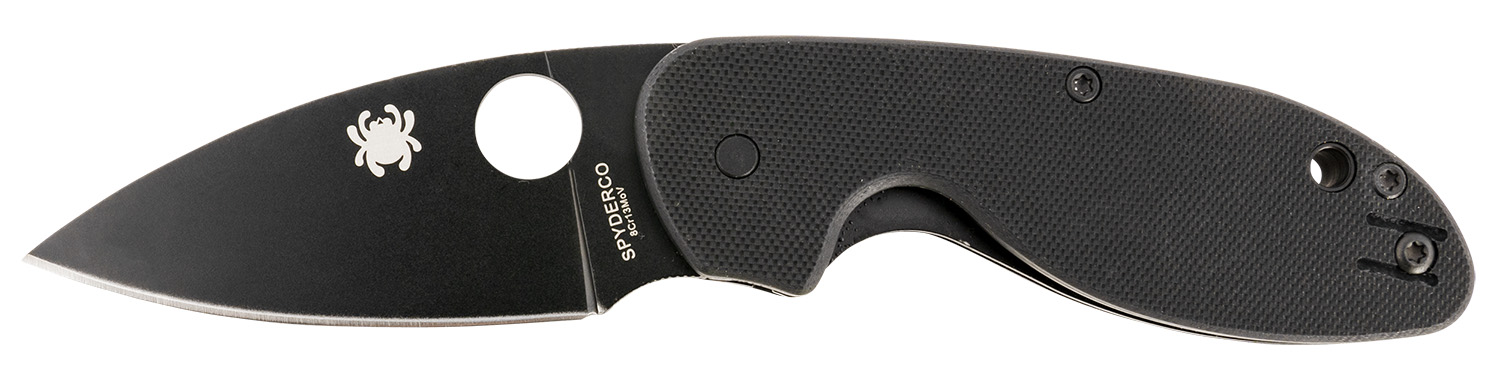 Spyderco C216GPBBK Efficient 2.98" Folding Plain Black DLC 8Cr13MoV SS Blade/Black Textured G10 Handle