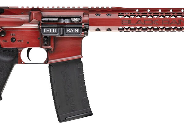 Black Rain Ordnance BROWTPRB Spec 15+ We The People 5.56x45mm NATO 30+1 16″, Red Battleworn with Deep Engraving, 15″ Slim M-LOK, Magpul Grip/Carbine Stock, Castle Flash Hider